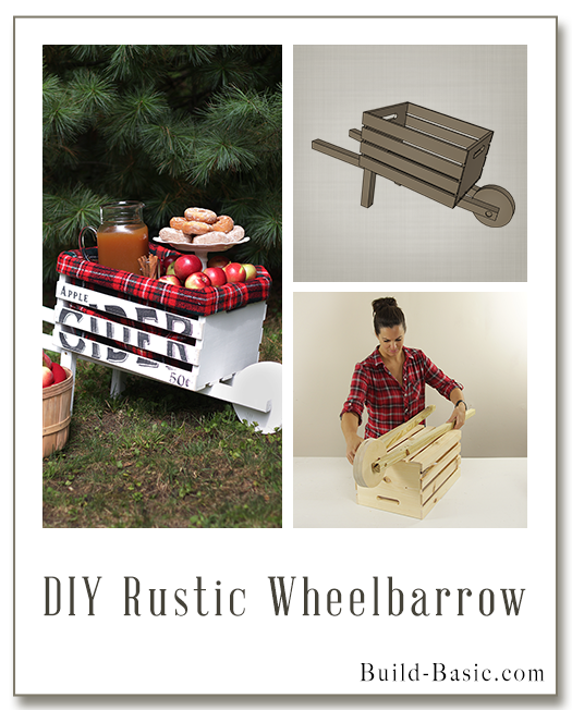 Build a DIY Rustic Wheelbarrow – Building Plans by @BuildBasic www.build-basic.com