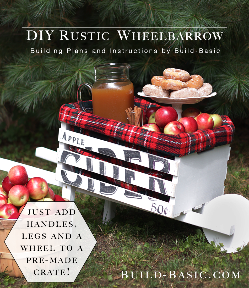 Build a DIY Rustic Wheelbarrow – Building Plans by @BuildBasic www.build-basic.com