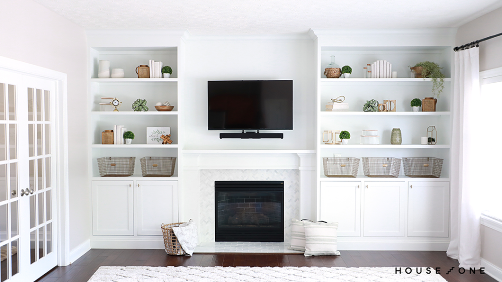 DIY Fireplace Built-ins by House One - branded