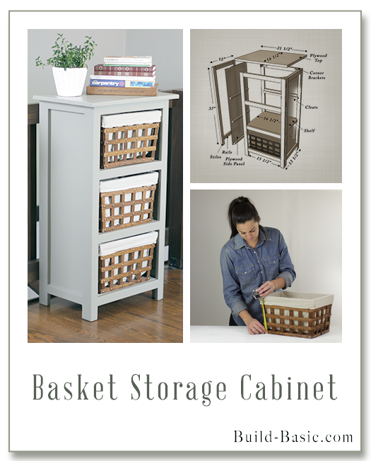 Build a Basket Storage Cabinet - Building Plans by @BuildBasic www.build-basic.com