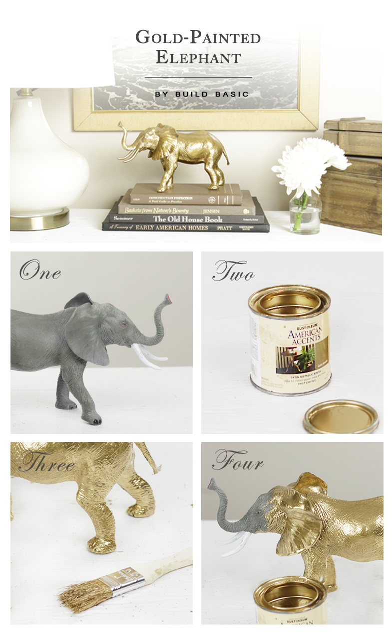 Gold-Painted Elephant - Craft by @BuildBasic www.build-basic.com