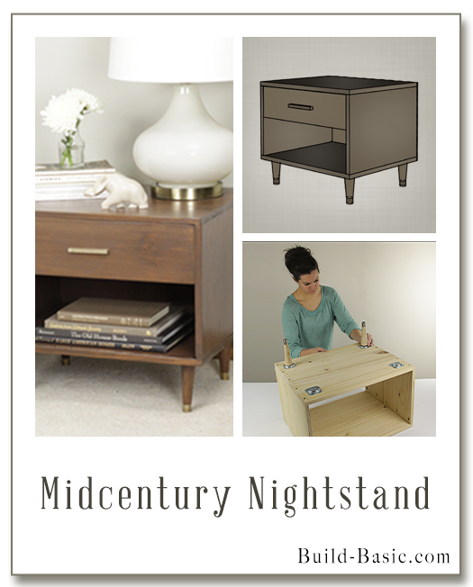 Build a Midcentury Nightstand - Building Plans by @BuildBasic www.build-basic.com