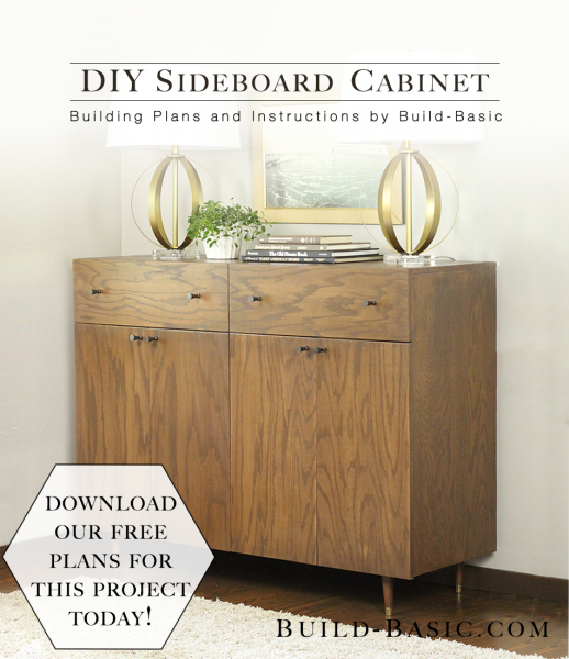 Build a DIY Sideboard Cabinet - Building Plans by @BuildBasic www.build-basic.com