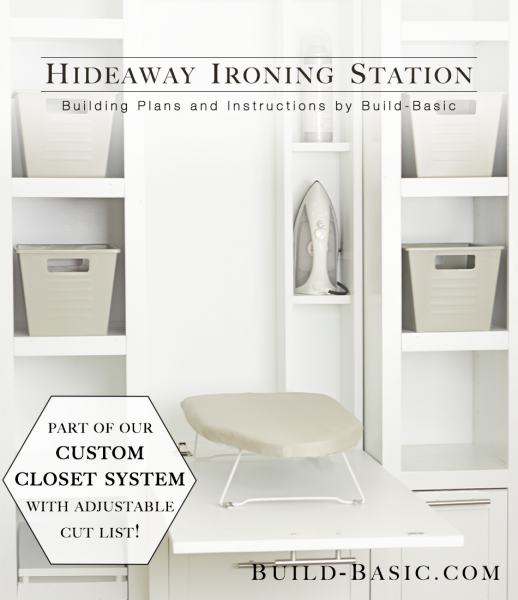 Hideaway Ironing Station – Part of The Build Basic Closet System –Building Plans by @BuildBasic www.build-basic.com