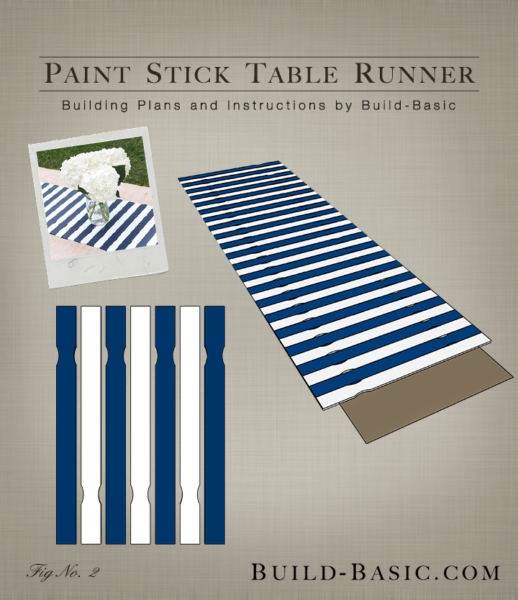 Make a Paint Stick Table Runner – Building Plans by @BuildBasic www.build-basic.com